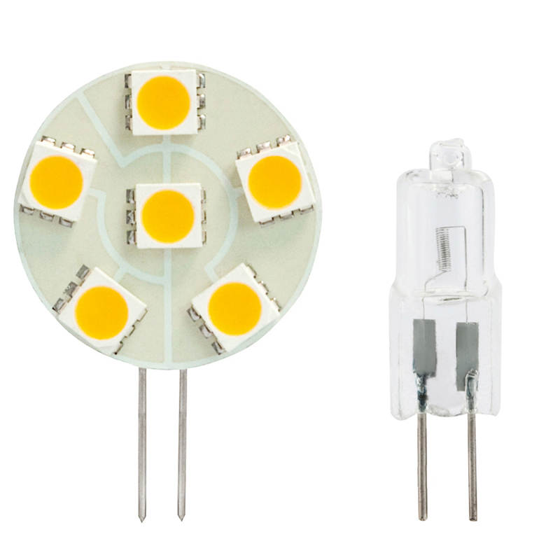 AC10-18V/DC10-30V, Side Pin T3 JC G4 LED Bulb, 1.2 Watts, 10W Equivalent, 5-Pack